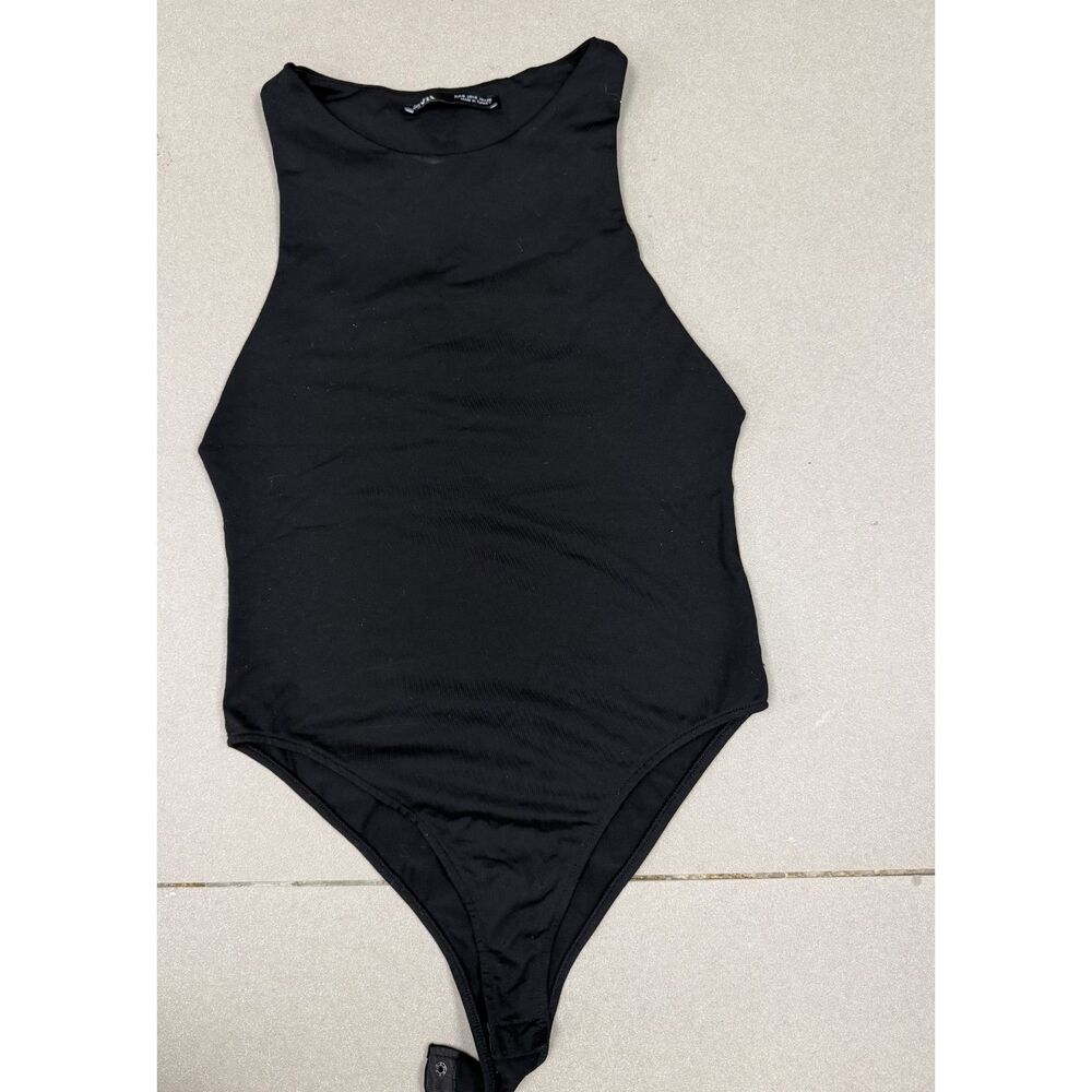 Zara Black Sleeveless Bodysuit Women’s Size S Crew Neck Fitted
